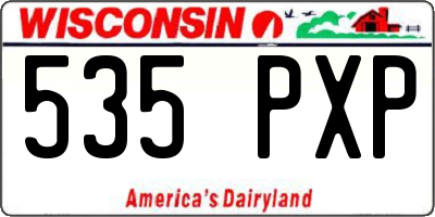 WI license plate 535PXP