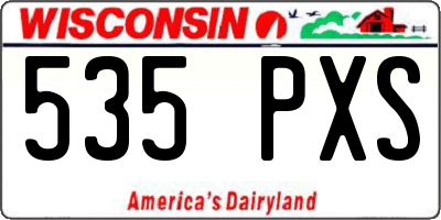 WI license plate 535PXS
