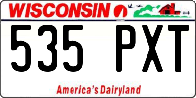 WI license plate 535PXT