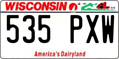 WI license plate 535PXW
