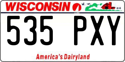 WI license plate 535PXY