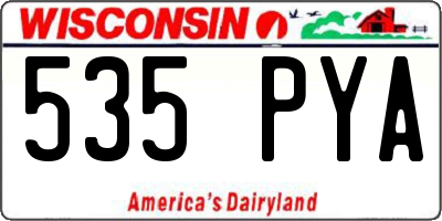 WI license plate 535PYA