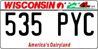 WI license plate 535PYC