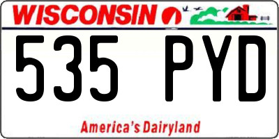 WI license plate 535PYD