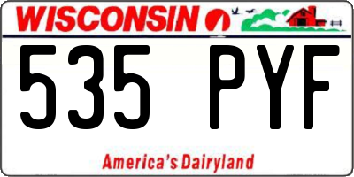 WI license plate 535PYF
