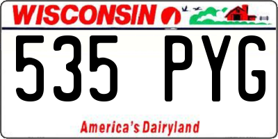 WI license plate 535PYG