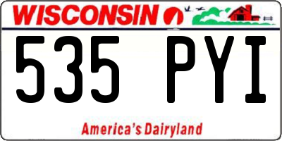WI license plate 535PYI