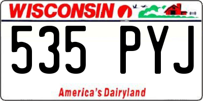 WI license plate 535PYJ
