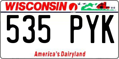 WI license plate 535PYK