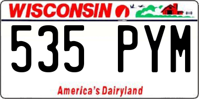 WI license plate 535PYM