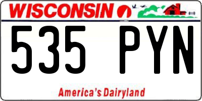 WI license plate 535PYN