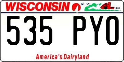 WI license plate 535PYO