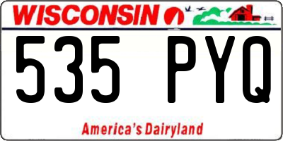 WI license plate 535PYQ