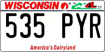 WI license plate 535PYR
