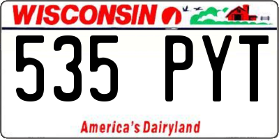 WI license plate 535PYT