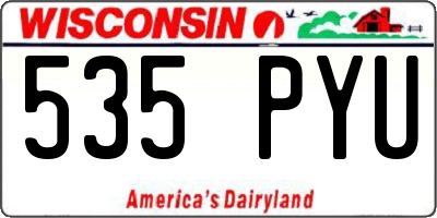 WI license plate 535PYU