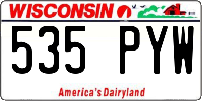 WI license plate 535PYW