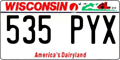 WI license plate 535PYX