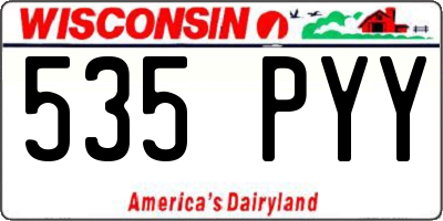 WI license plate 535PYY