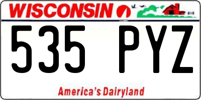 WI license plate 535PYZ