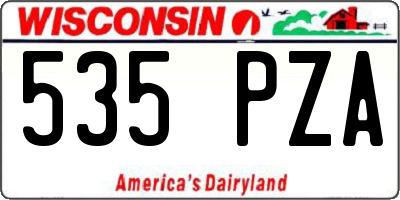 WI license plate 535PZA