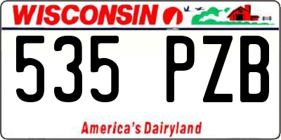 WI license plate 535PZB