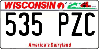 WI license plate 535PZC