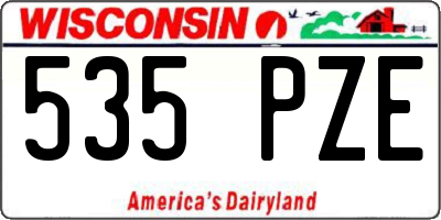 WI license plate 535PZE
