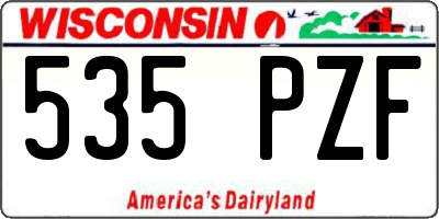 WI license plate 535PZF