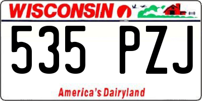 WI license plate 535PZJ