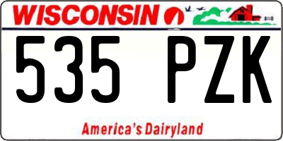 WI license plate 535PZK