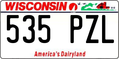 WI license plate 535PZL