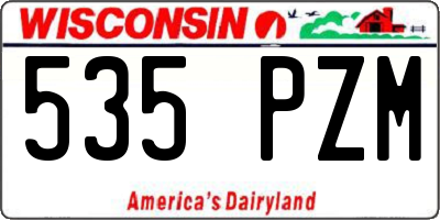 WI license plate 535PZM