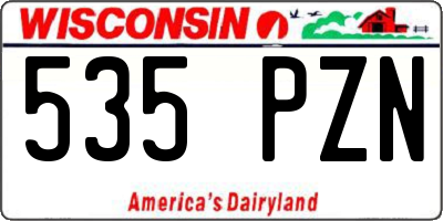 WI license plate 535PZN