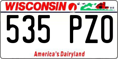 WI license plate 535PZO