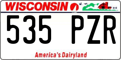 WI license plate 535PZR