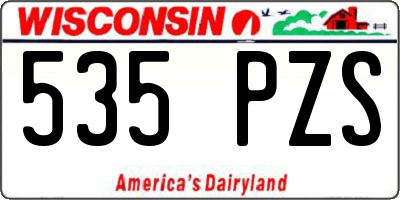 WI license plate 535PZS