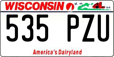 WI license plate 535PZU