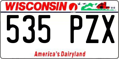WI license plate 535PZX