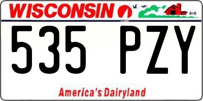 WI license plate 535PZY