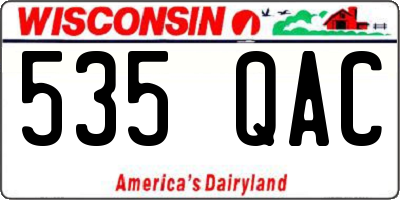 WI license plate 535QAC