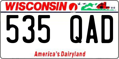 WI license plate 535QAD