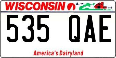 WI license plate 535QAE