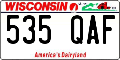 WI license plate 535QAF
