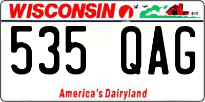 WI license plate 535QAG