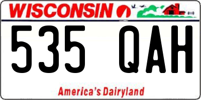 WI license plate 535QAH