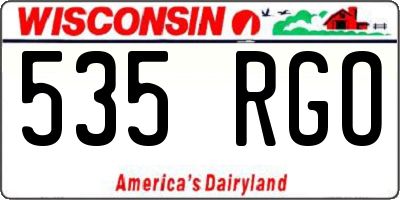 WI license plate 535RGO