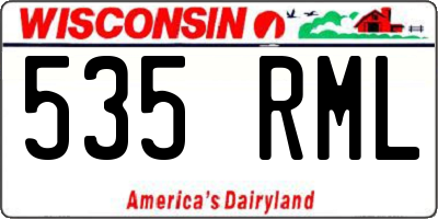 WI license plate 535RML