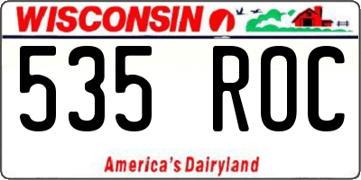 WI license plate 535ROC