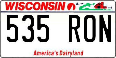 WI license plate 535RON